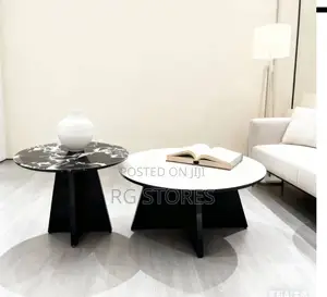 Modern Round Stone Tea Table Set for Living Room