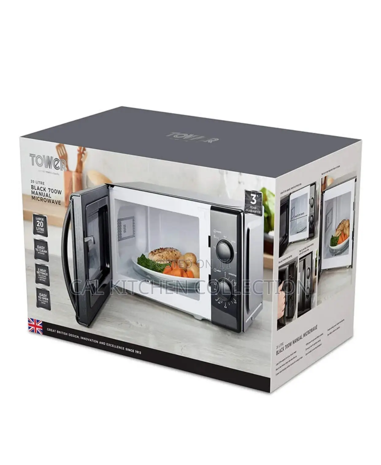 Tower Black 20l 700w Microwave Oven
