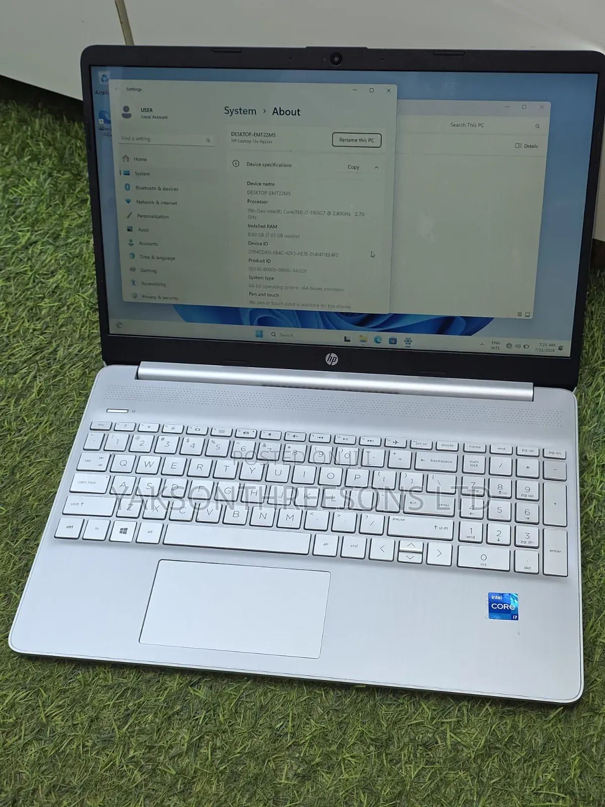 Laptop HP 15s 8GB Intel Core i7 SSD 256GB