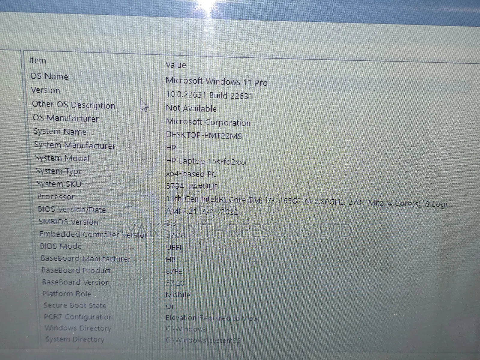 Laptop HP 15s 8GB Intel Core i7 SSD 256GB
