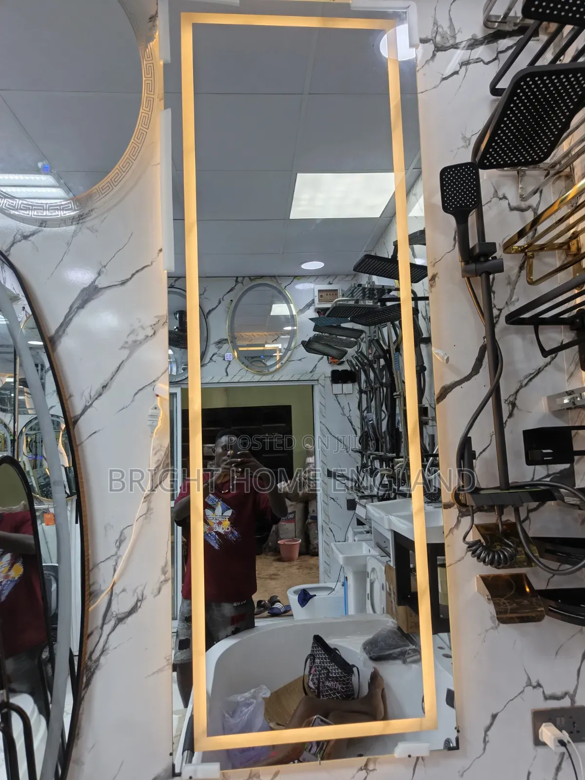 Full Light Mirror With Three Lights