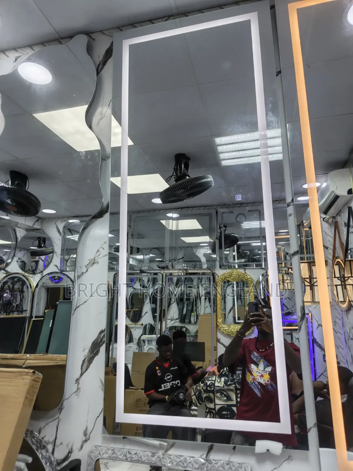 Full Light Mirror With Three Lights