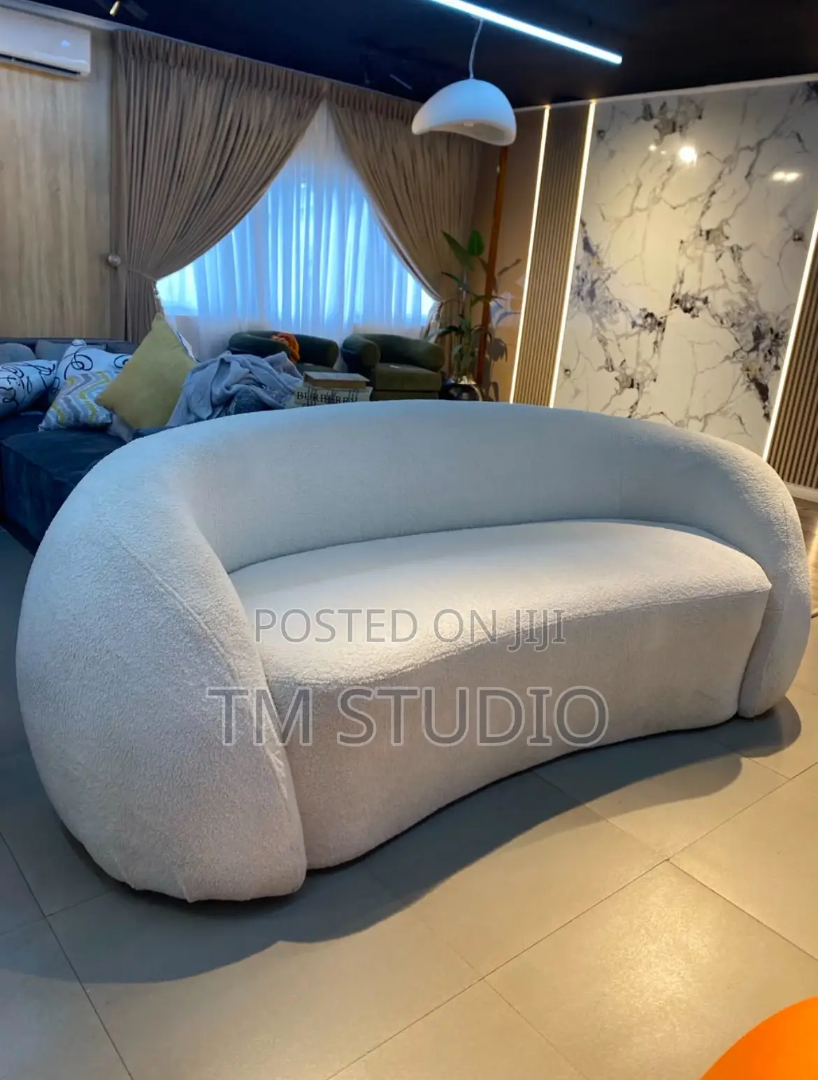 Boucle Curved Sofa