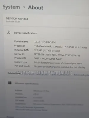 Laptop Dell Latitude 5520 12GB Intel Core i7 SSD 512GB