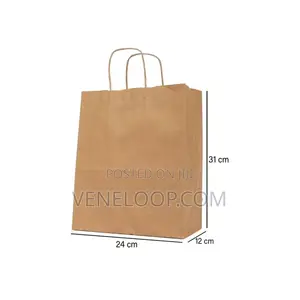 Custom Twisted Handle Kraft Brown Paper Bags Printing in Nigeria