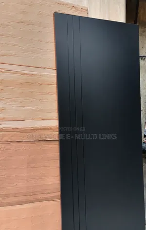 Matte Black HDF Door With Vertical Groove Detailing for a Modern Look
