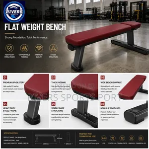 New Commercial Flat Weight Bench Steel Strength Training Bench Press