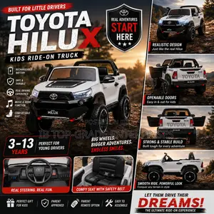 Luxury White Toyota Hilux Kids Ride-on Rechargeable Car