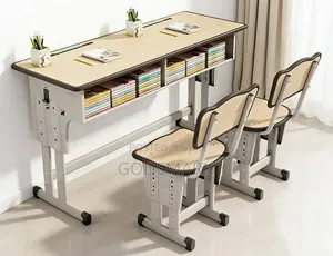 Double School Desk and Chairs