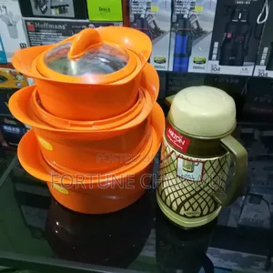 1 Set of 3 in 1 Quality Dinner Plate With Water Flask