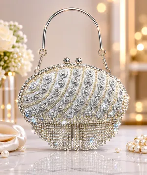 Silver Glamour Crystal Purse