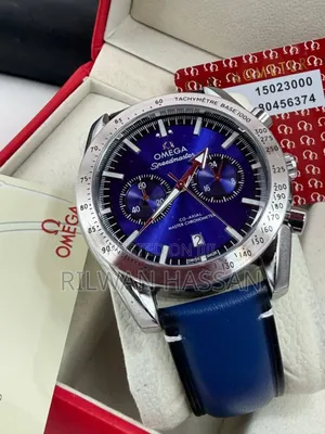 Omega Sea Master Chronograph Leather Watch