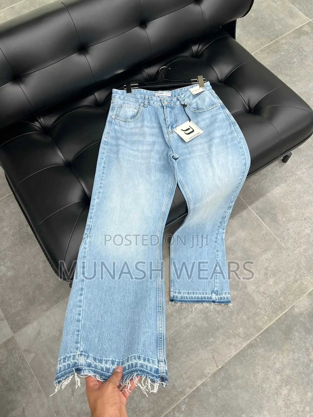 Denim Flaired Jean With Belt 32-42