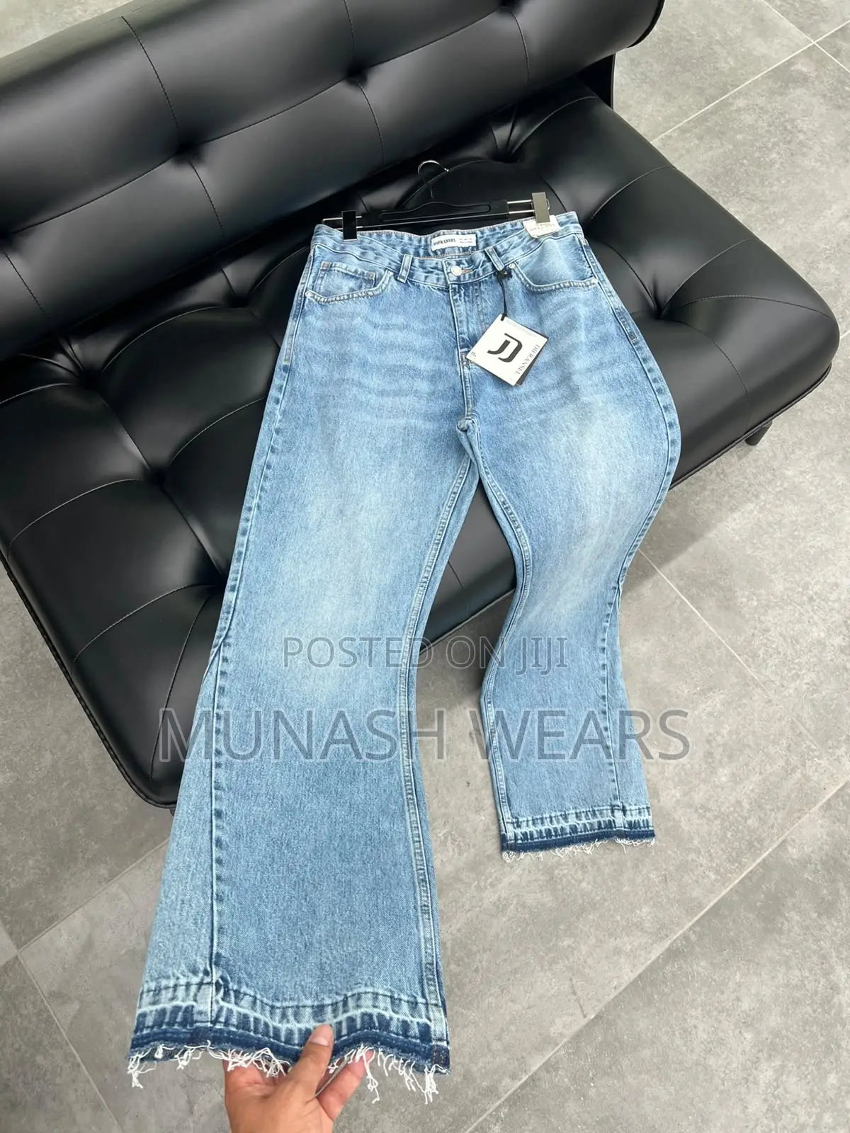 Denim Flaired Jean With Belt 32-42