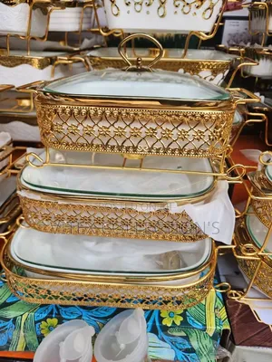 3pcs Set Gold White Chafing Dish Set