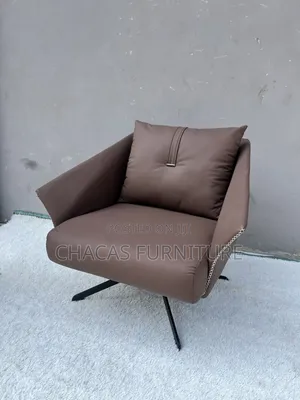 Premium Luxury Leather Swivel Single Accent Chair - Brand New Lounge
