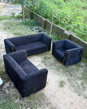 Brand New 6-Seater Luxury Black Velvet Sofa Set
