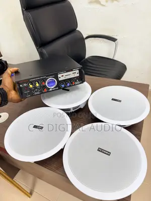 4 Ceiling Speakers and Amplifier Setup