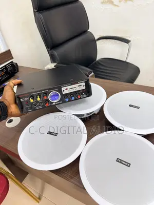 4 Ceiling Speakers and Amplifier Setup