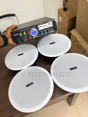 4 Ceiling Speakers and Amplifier Setup
