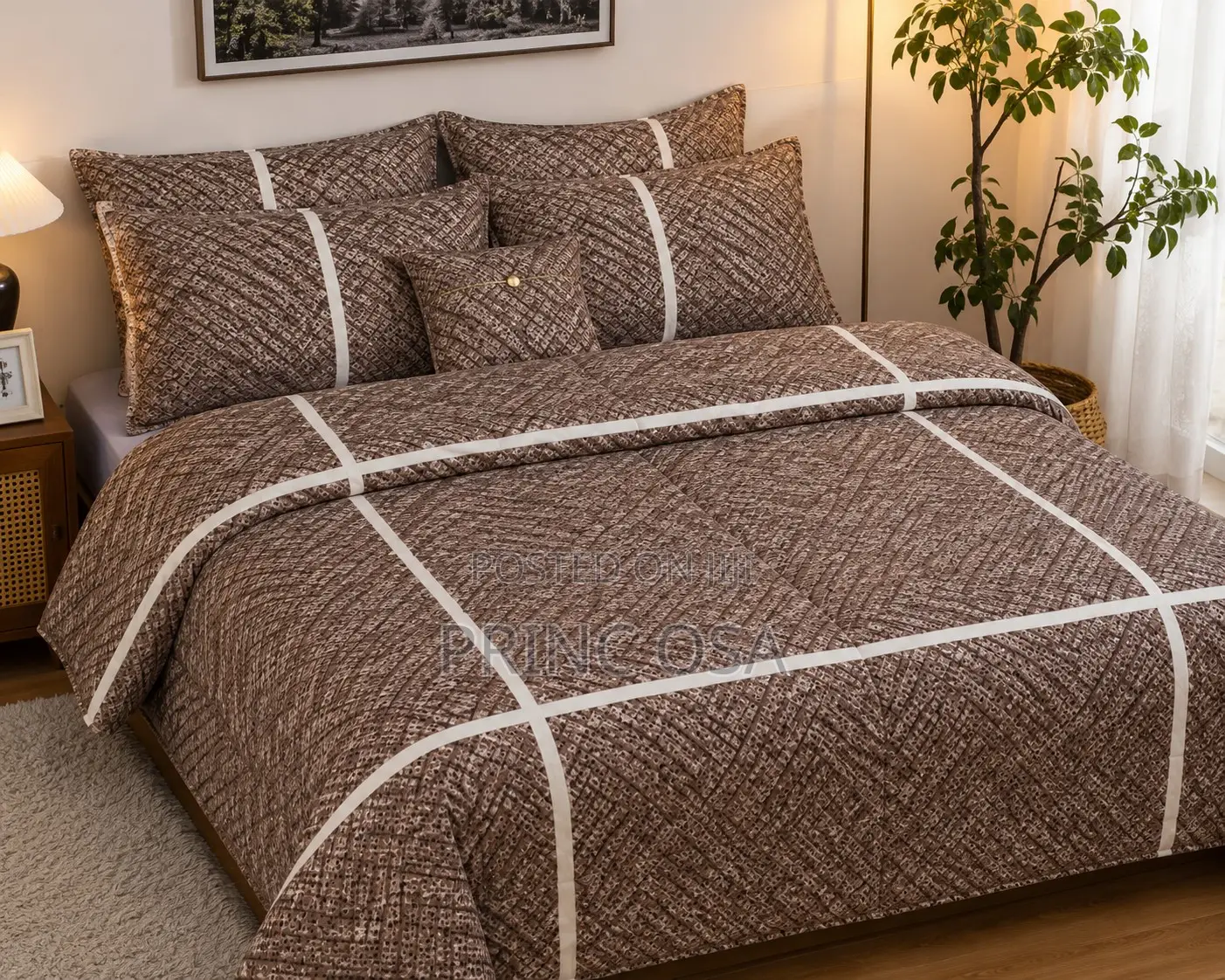 Brown Pattern Luxury Bedding Set