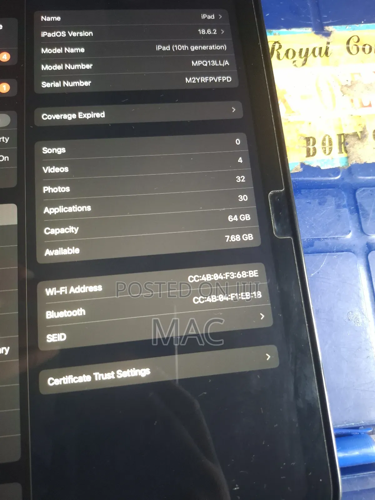 Apple iPad 10.2 (2020) 64 GB Blue