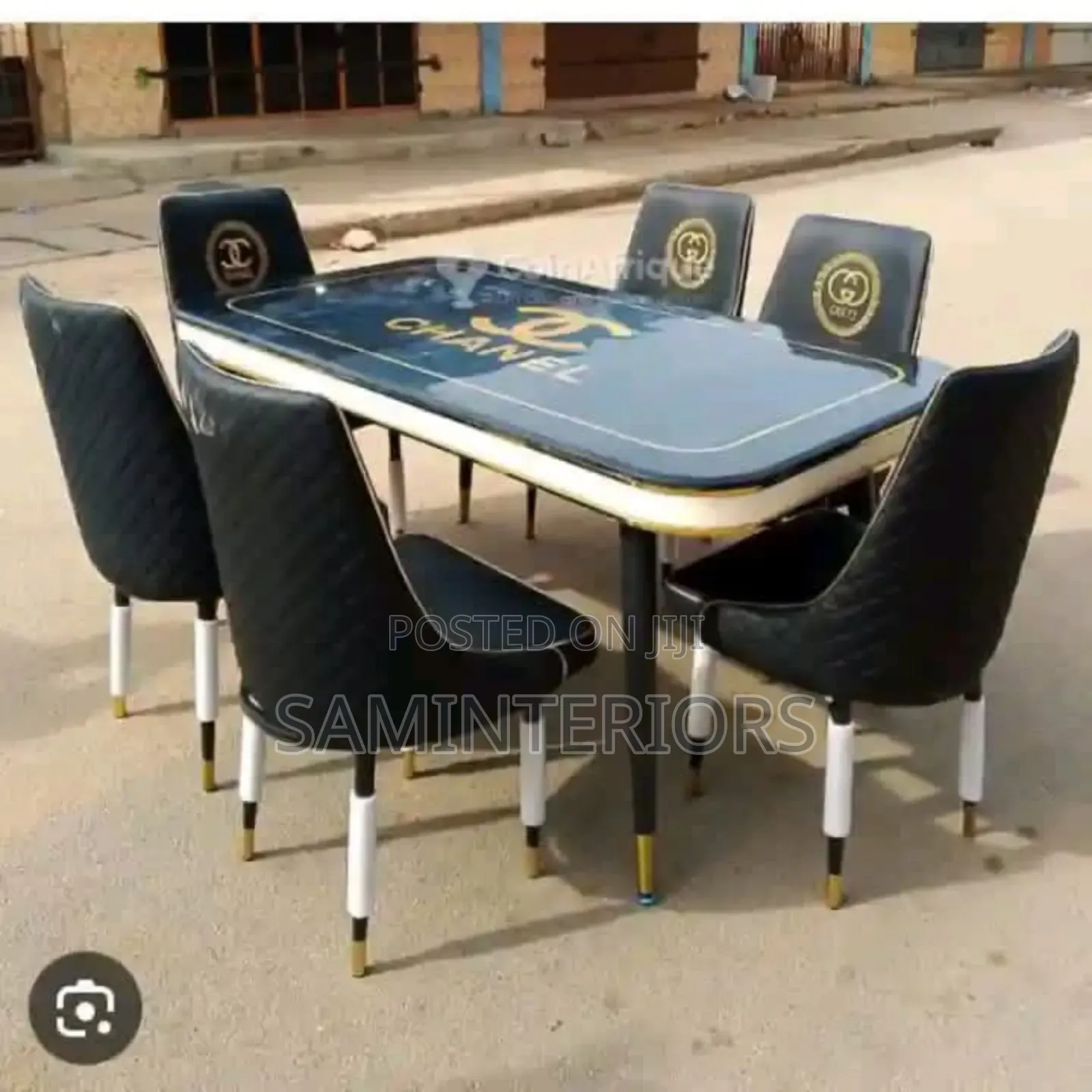 Executive Designed Marble Top Dining by 6 Chairs