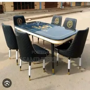 Executive Designed Marble Top Dining by 6 Chairs