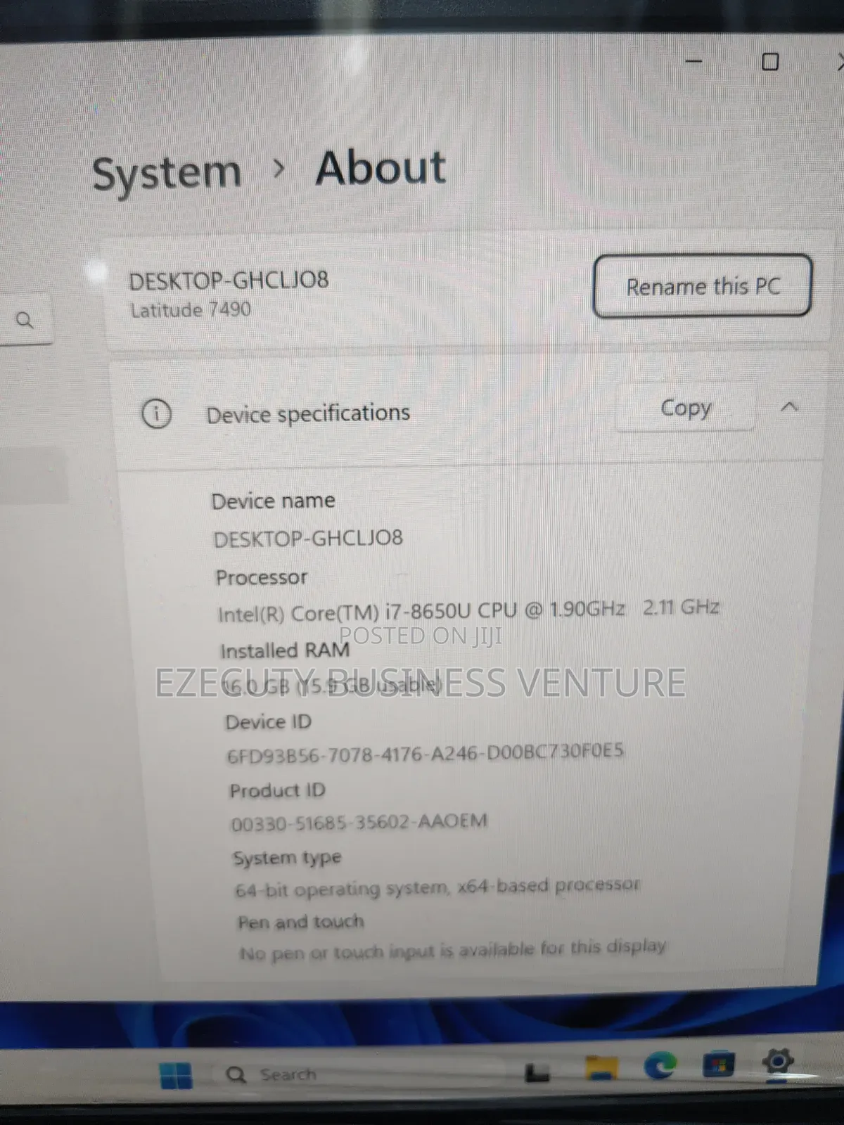 Laptop Dell Latitude 7490 16GB Intel Core i7 SSD 256GB