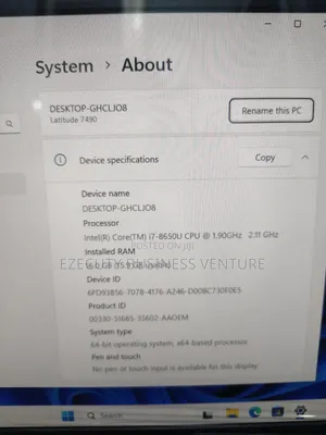 Laptop Dell Latitude 7490 16GB Intel Core i7 SSD 256GB