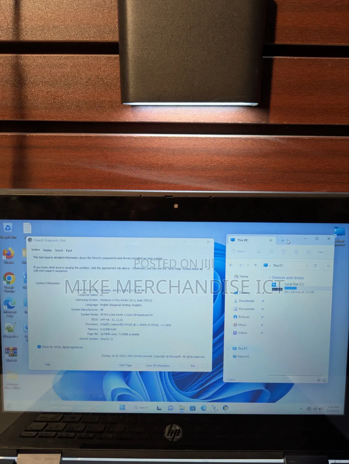 Laptop HP 8GB Intel Pentium SSD 128GB