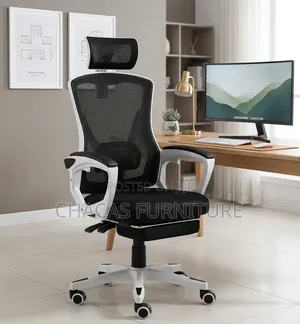 Ergonomic Mesh Office Chair With Footrest - Brand New Executive Seat