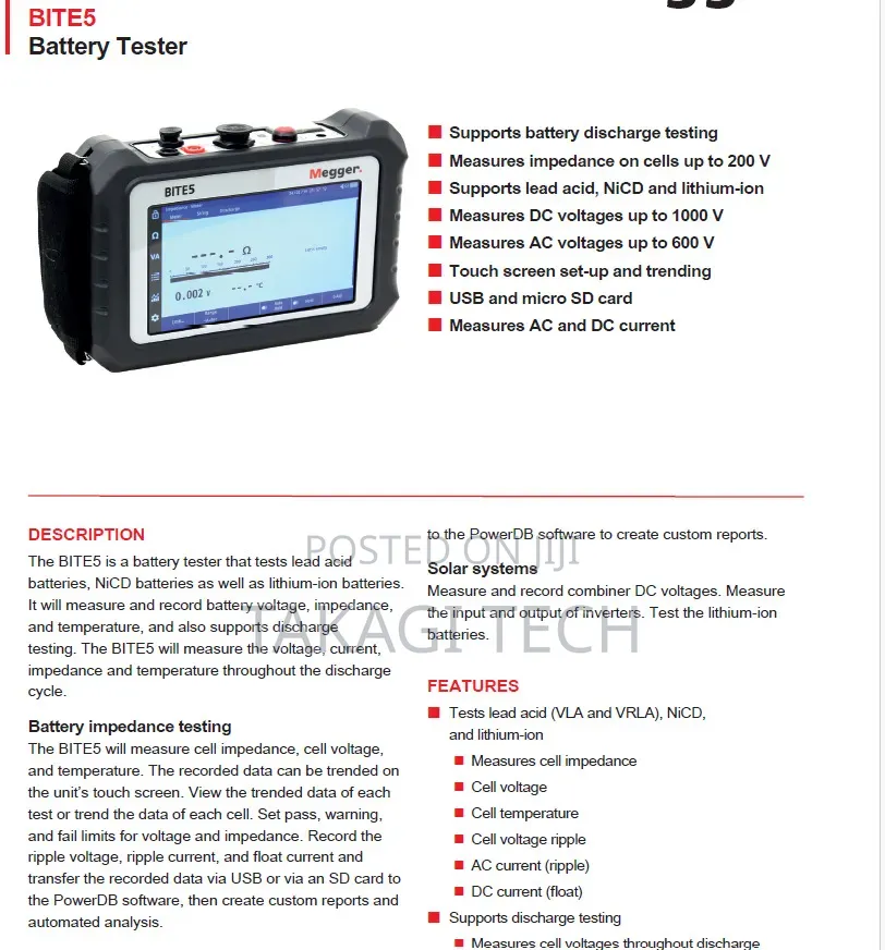 Megger Bite5 Battery Impedance Tester