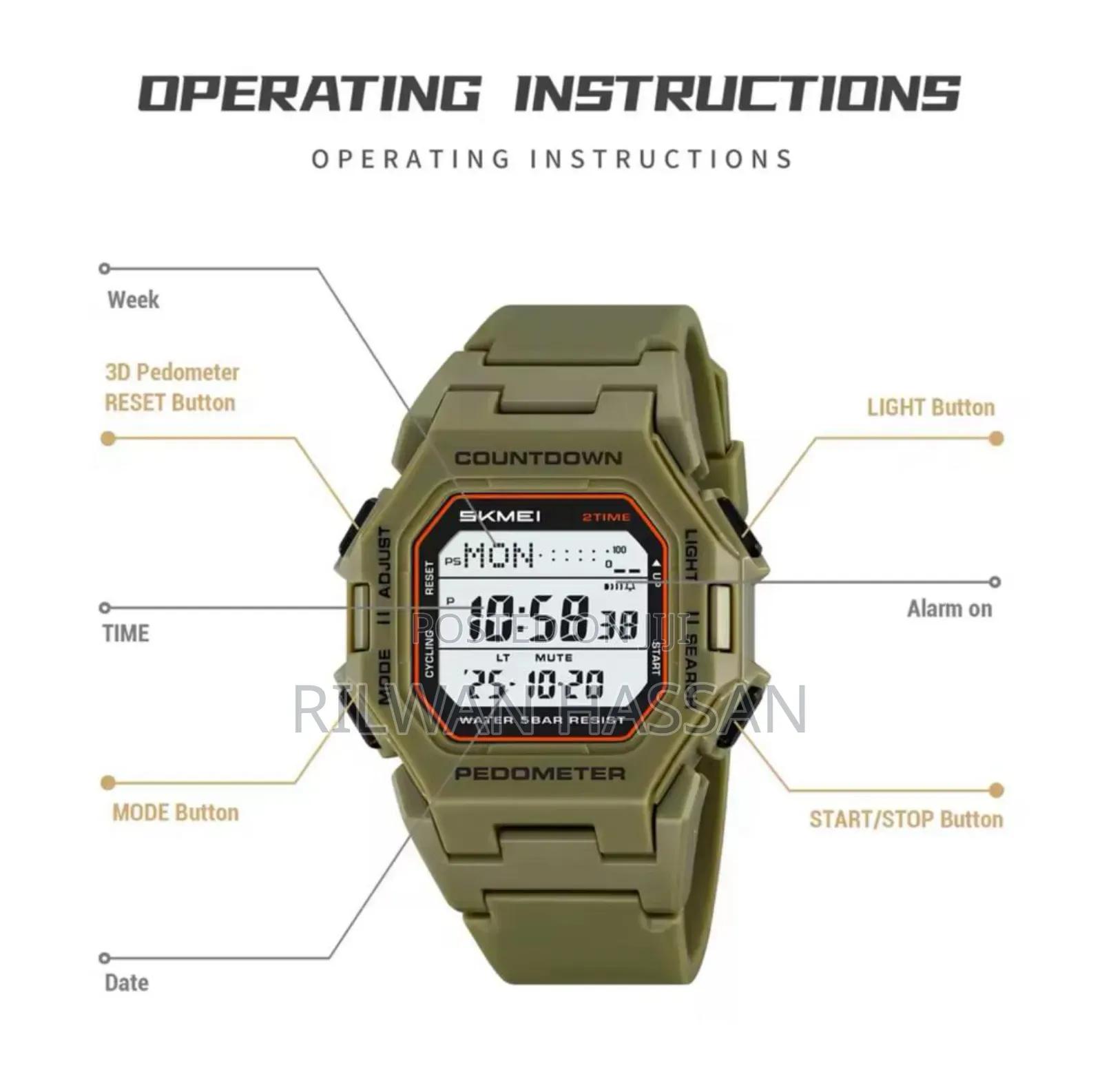 Skmei Operating Instructions Pedometer