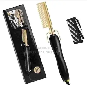 Electric Hot Comb Hair Straightening Brush