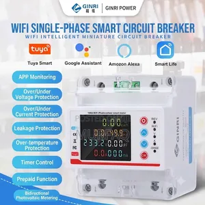 63a 100a Tuya Wifi Smart Voltage Protector With Prepaid Meter Token