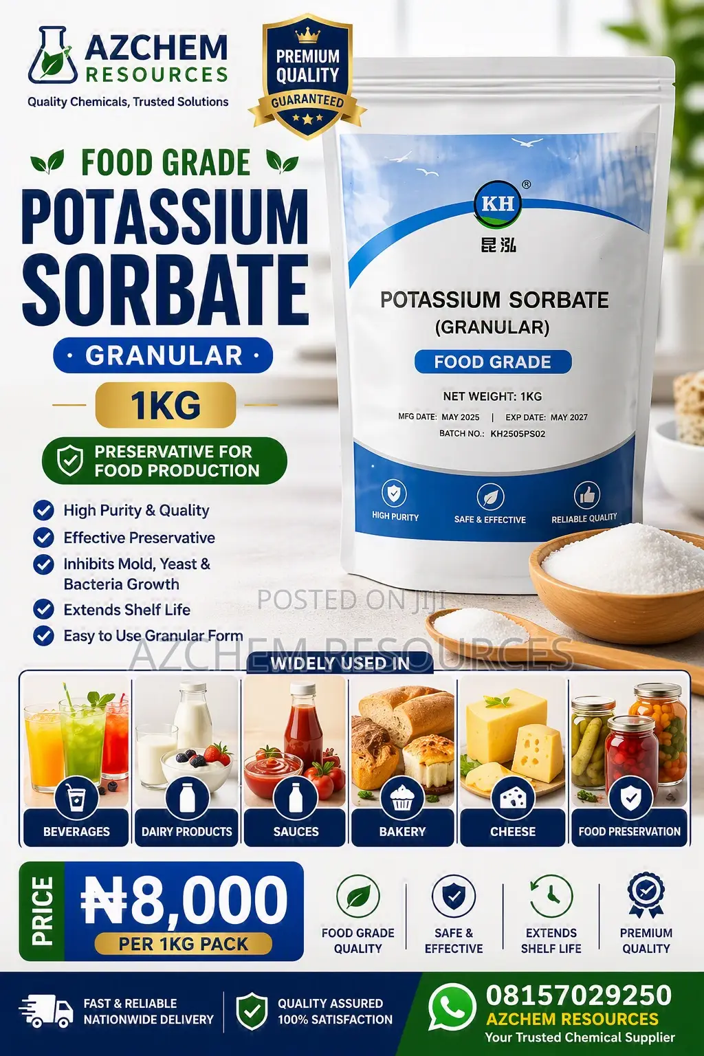 Potassium Sorbate (Granular) Food Grade 1kg
