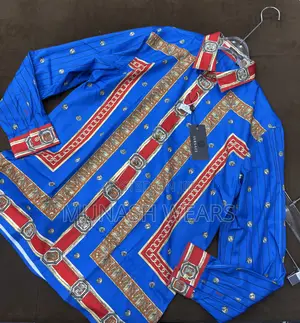 Versace Couture Cream and Blue Shirt M-5xl Available