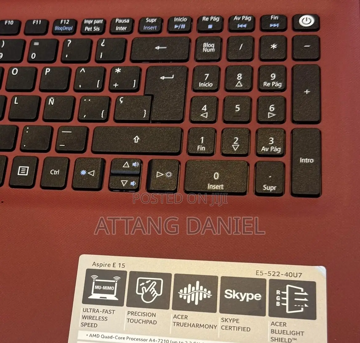 Laptop Acer Aspire E15 8GB AMD A4 HDD 750GB