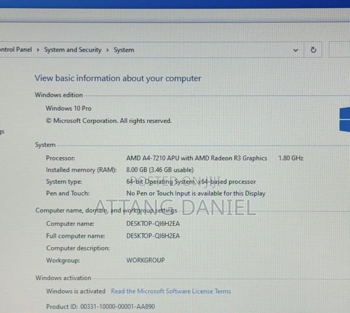 Laptop Acer Aspire E15 8GB AMD A4 HDD 750GB