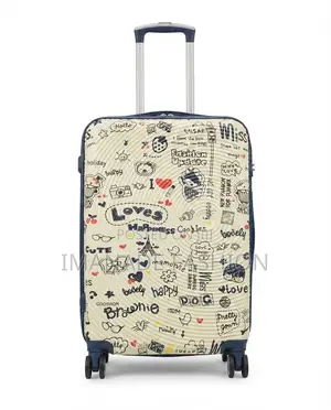 Doodle Print Abs Trolley Luggage