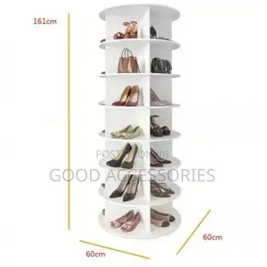7-Layer Rotating Wooden Shoe Rack