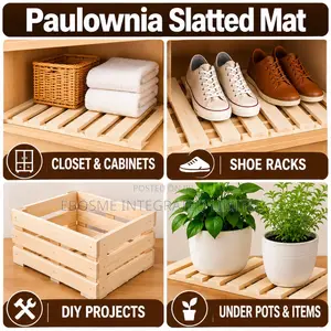 Paulownia Wood Slated Matt 40 X 22 X 1.7 Cm (1pc)