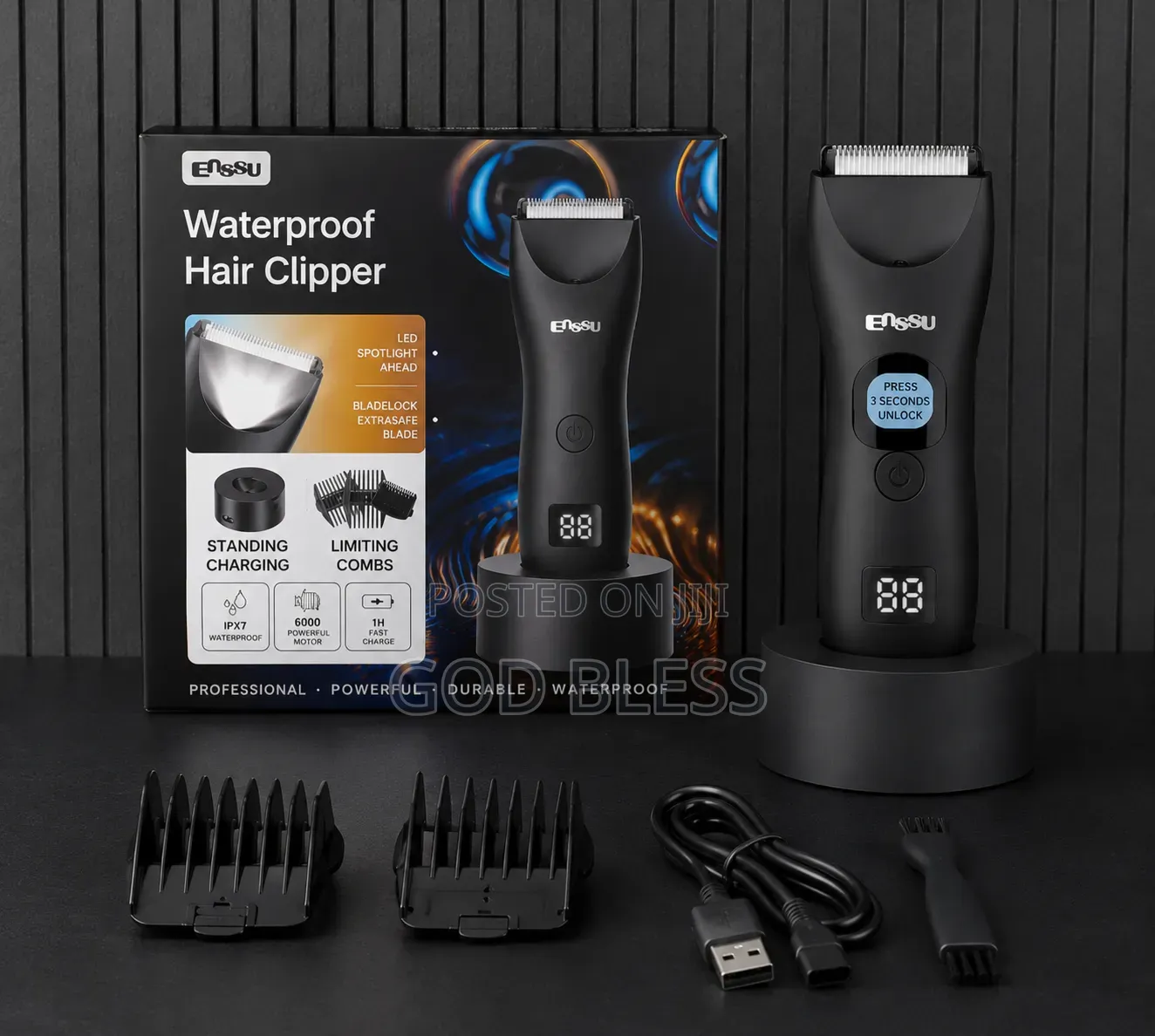 Professional Rechargeable Hair Clipper With Led Display