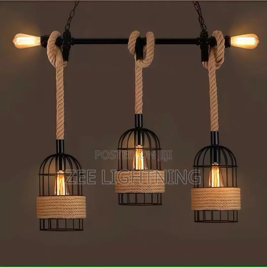 Kitchen and Dining Rope Drop Pendant With Bulbs