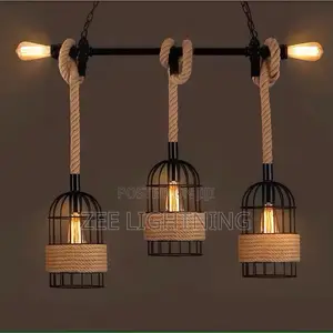 Kitchen and Dining Rope Drop Pendant With Bulbs