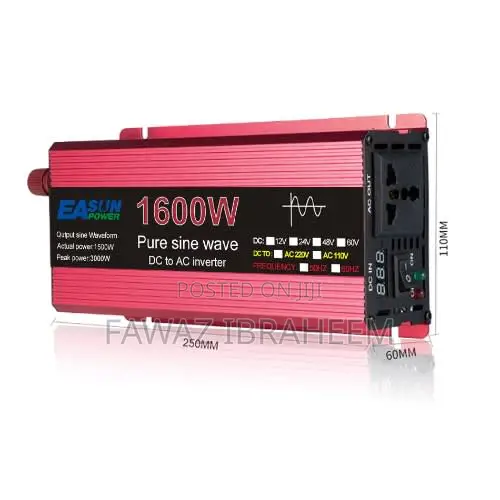 Easun Pure Sine Wave Inverter 12v 1600w Surge - 800w Continuous