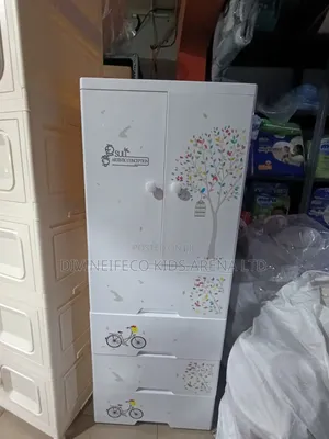 Children's Plastic Wardrobe With Hanging Space 3 Drawers