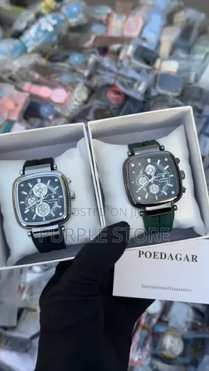 Poedagar Luminous Chronograph Rubber Strap Watch