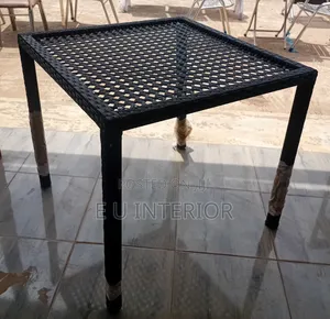 Black Wicker Rattan Restaurant Table